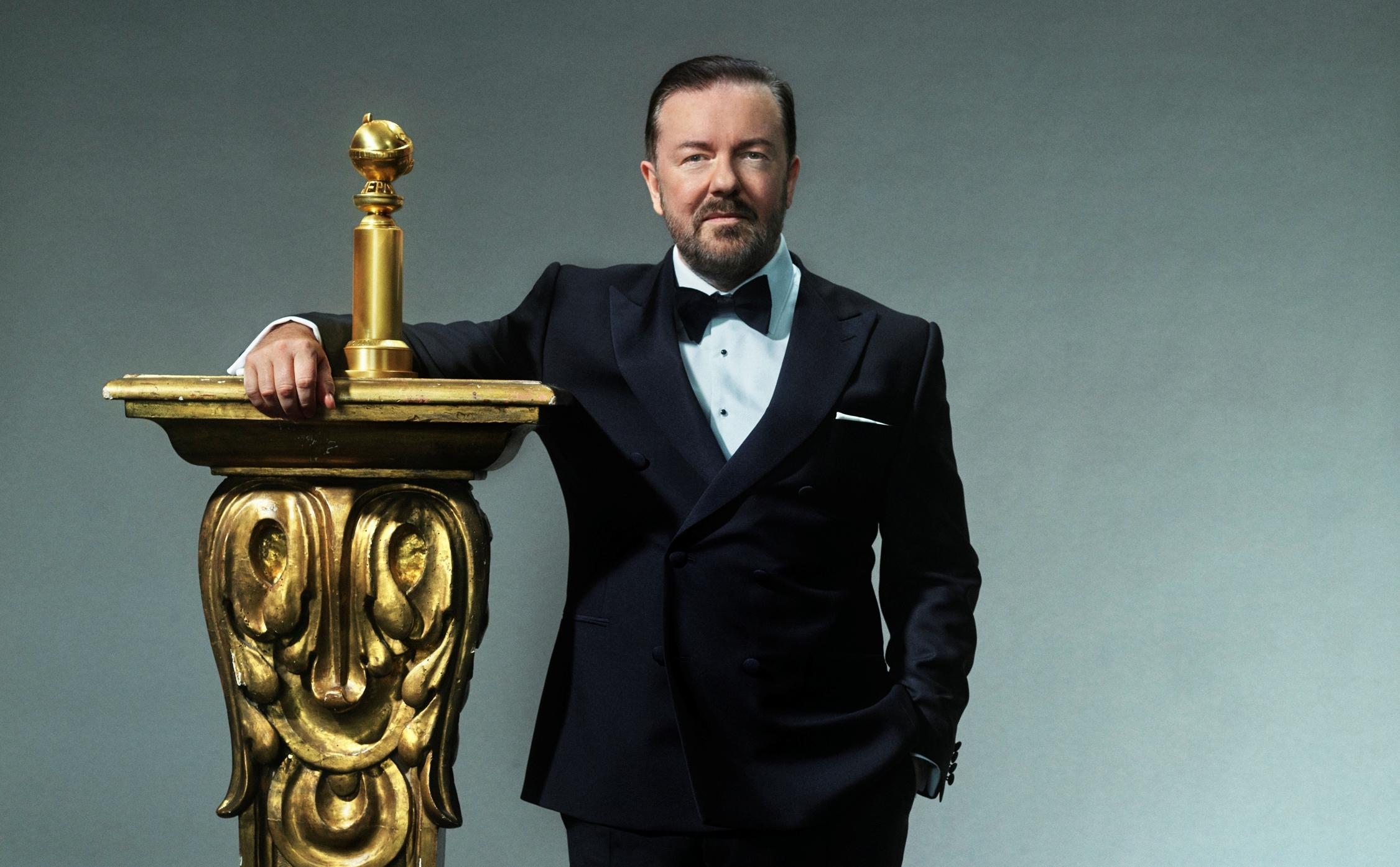 Ricky Gervais will host the Golden Globe Awards, 8 p.m. Sunday on NBC.