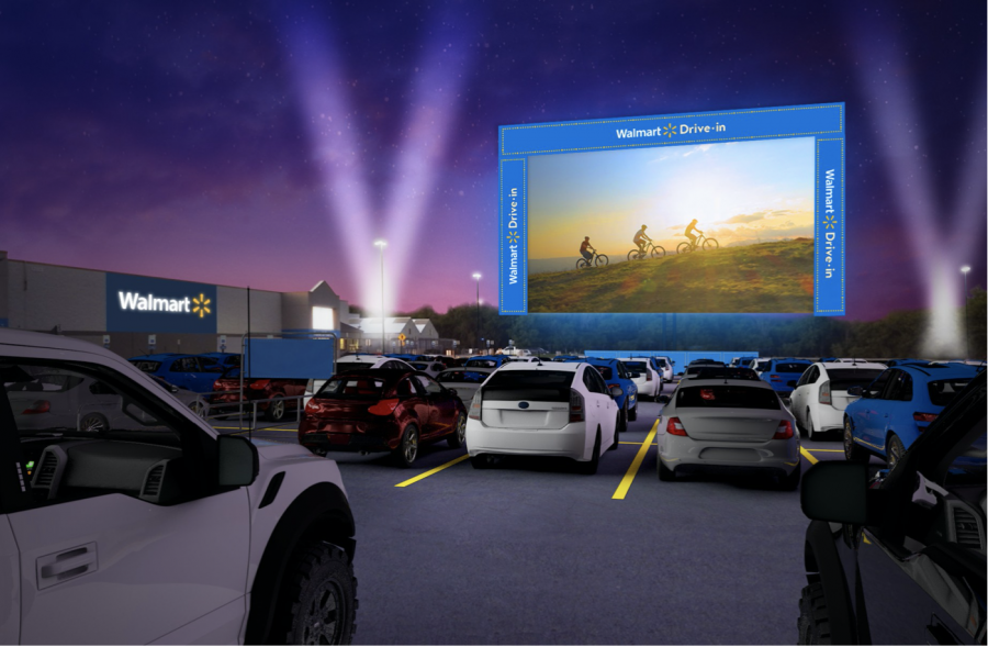 Walmart Drive in movies hope to bring crowds for safe entertainment with social distancing // Photo from corporate.walmart.com