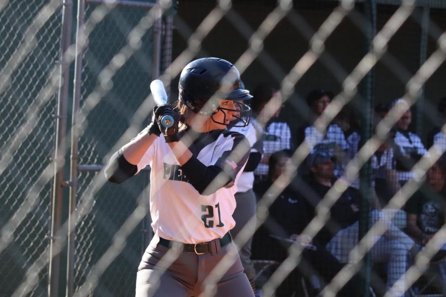 Junior Outfielder Katelyn Perry up to bat.  

Photo Credit: Bryce Griggs