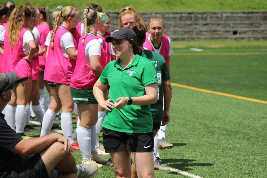 McCormack before the women's soccer game begins. // Photo Courtesy of Piedmont Women's Soccer