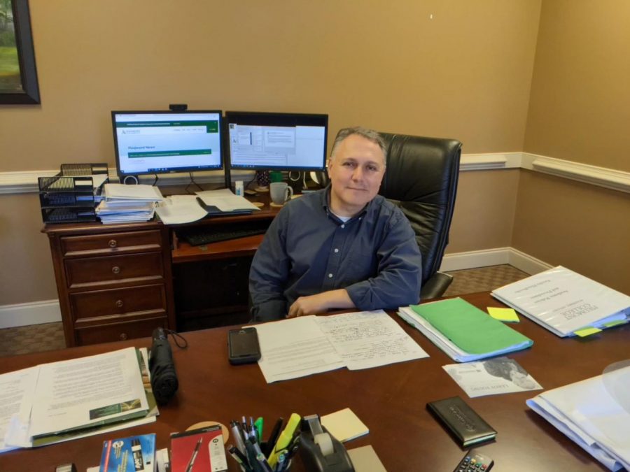 Senior Vice President of Academic Affairs and Provost Dan Silber in his office at the Demorest campus of Piedmont University. // Photo by Matt Kodrowski
