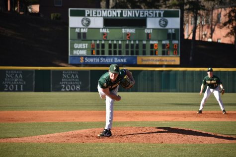 Pitcher and junior, Peyton Irvin, putting In the work to prepare for conference play. PHOTO//HAILEY JOHNSON