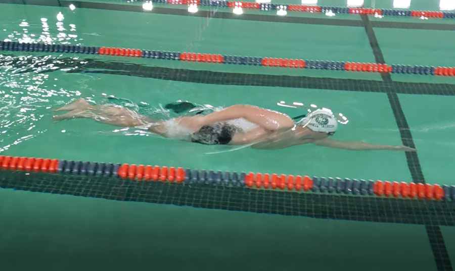 Matthew Luther, a member of the Piedmont swimming, which already exists at Piedmont. Luther, among other swimmers, is very confused about Piedmonts second swim team. PHOTO//MATT KODROWSKI