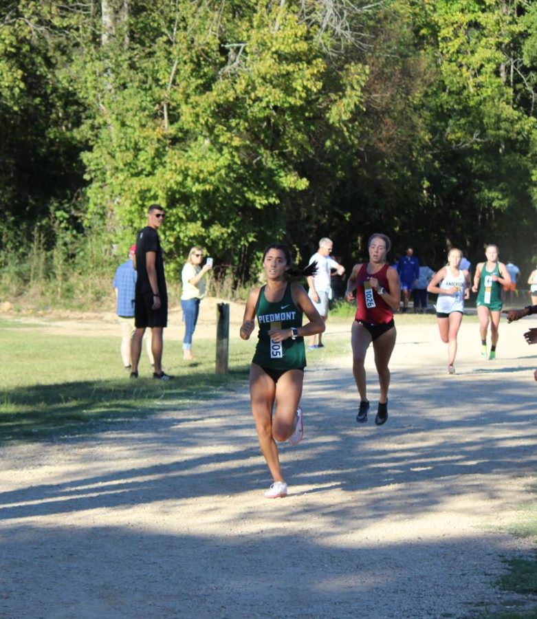 At the Queen City Invitations, senior Jaycie Ponce posted a time of 19:03 in the 5k — the second fastest time in school history. PHOTO // KARL MOORE