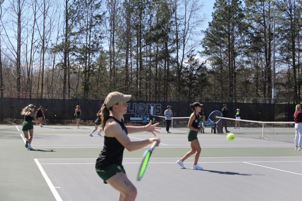 Senior Abbey Grace Venham help Piedmont gain there first point of the match with her doubles teammate, Junior Bri Laidman. Venham responded back with force and Salisbury couldn’t comeback from their deficit, as the Lions won 7-3.