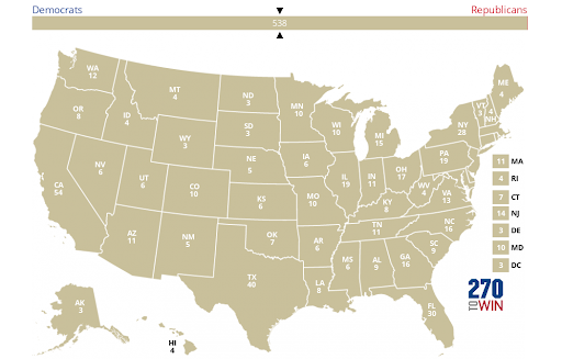 2024 Electoral College voting map.