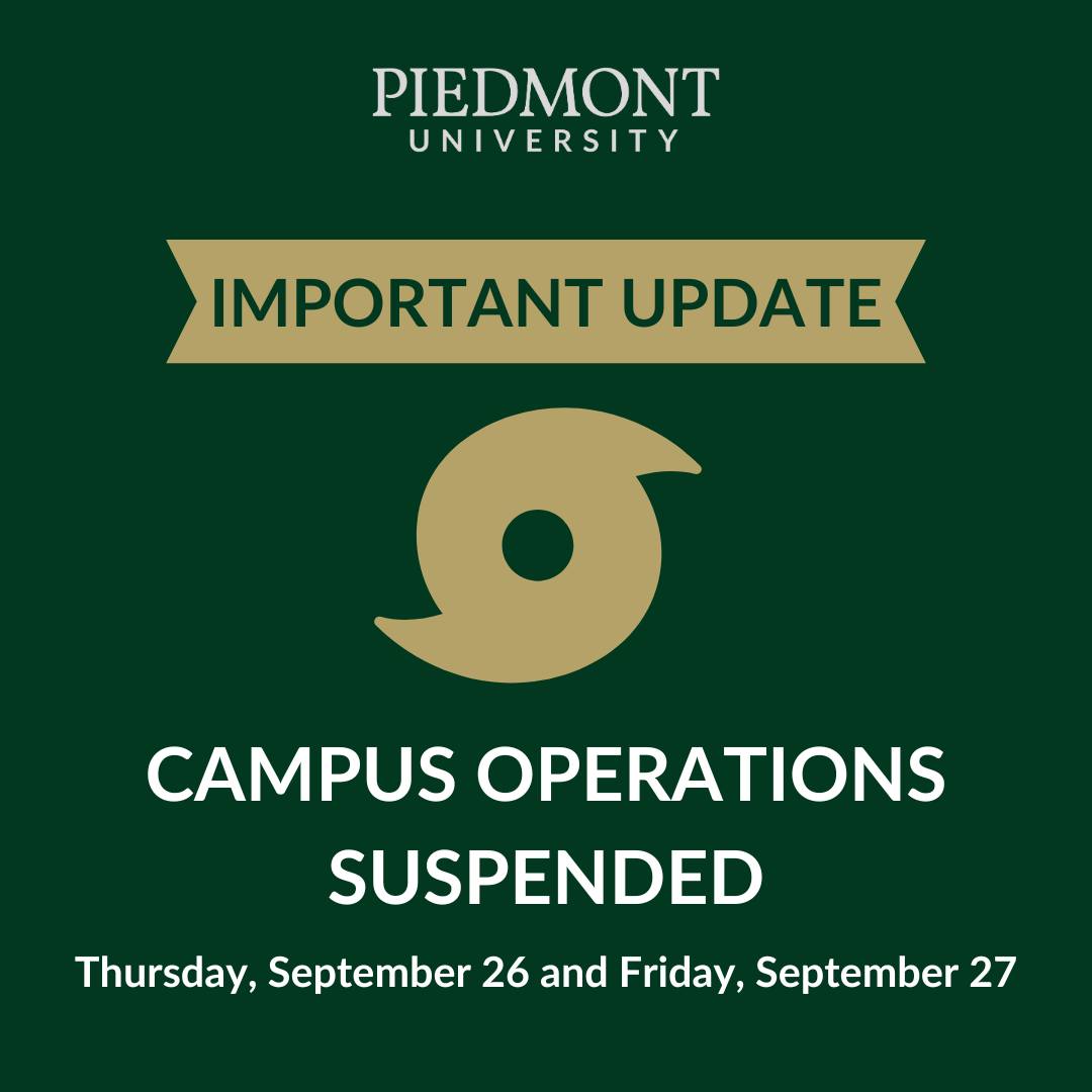 Piedmont University informs students via Instagram that campus operations will be suspended for two days.