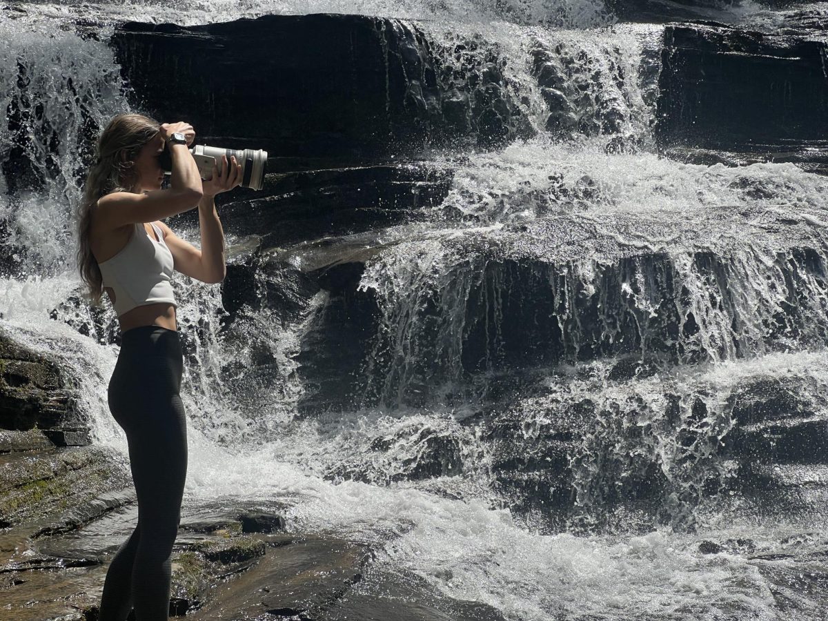 Mass communications junior Jessica Sconyers captures nature at Minnehaha Falls for her photojournalism class.