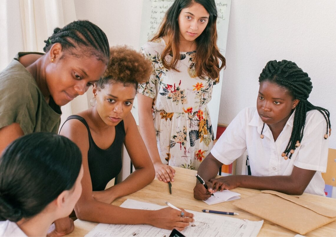 A group of students studying together for final exams.