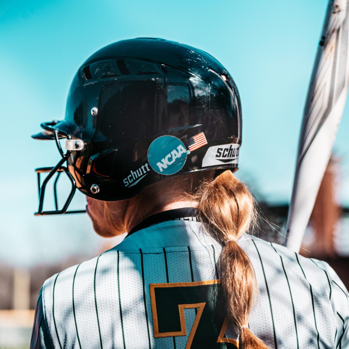 Senior Jasmine Lowery prepares to hit against Mount St. Joseph last season.