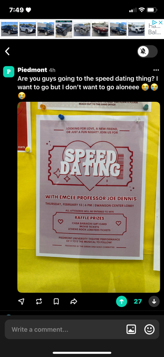 Promotional flyer of the Speed Dating event.