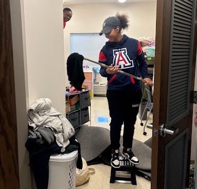 Residents of Mystic, Deziur Wilson and Alexys Hill had a mouse in their dorm. Residents had to move their items around to protect their belongings and catch the mouse.