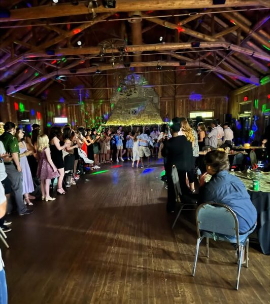 Students attending the Frat Wedding Formal hosted by CAB at the Cornelia Community House in 2024. 