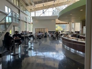 Piedmont cafeteria filled with students eating during lunch.
