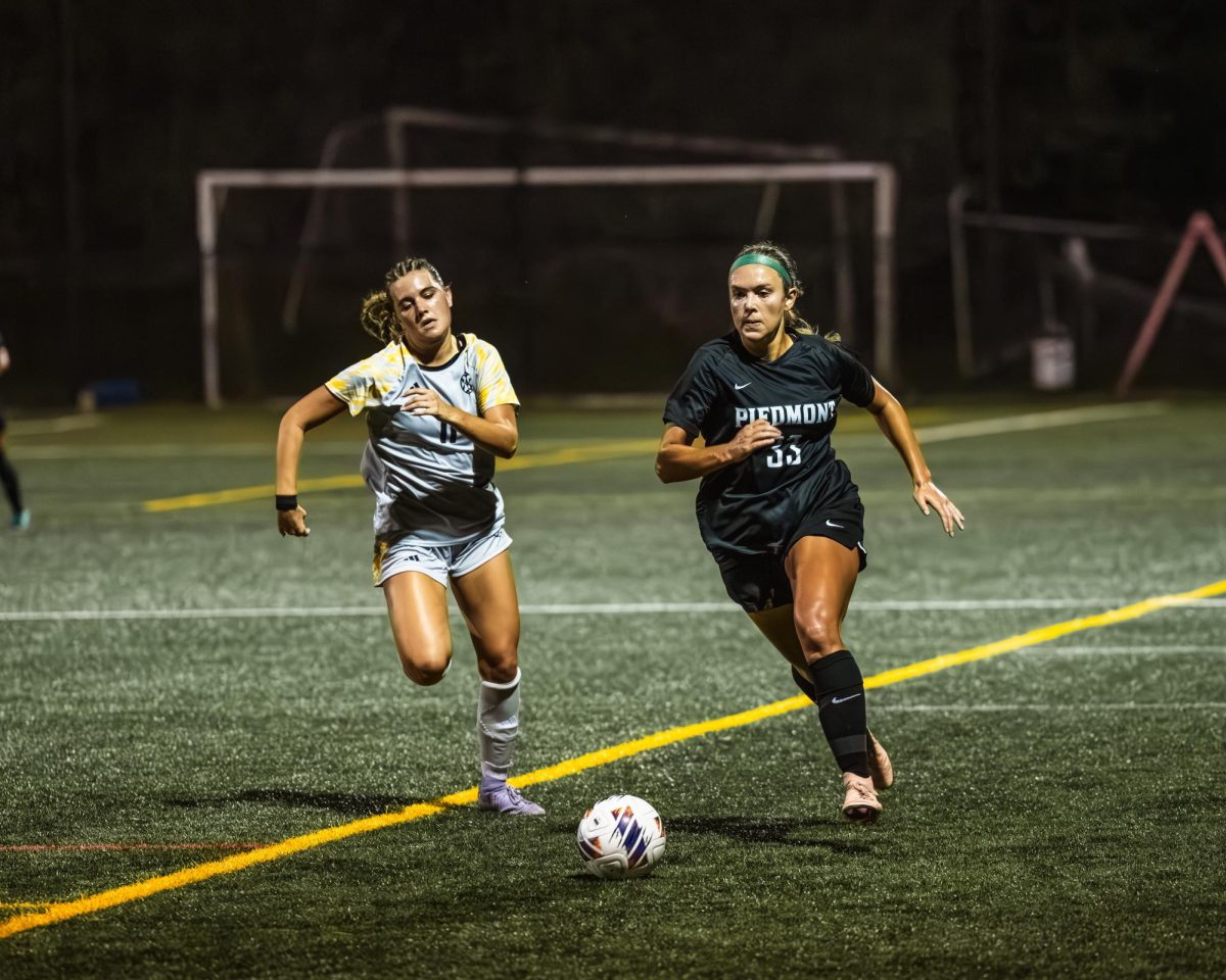 Senior defender Sierra Judson brings the ball up the field. Judson scored two goals against Warren Wilson as the Lions defeated the Owls 3-0.