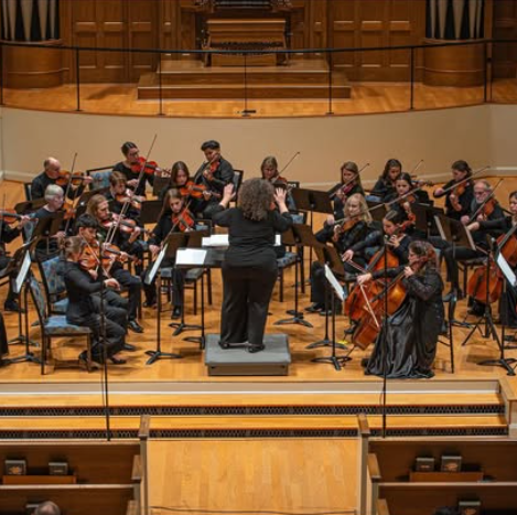 The Piedmont Conservatory of Music string ensemble performing in the Piedmont Chapel in April 2024.
