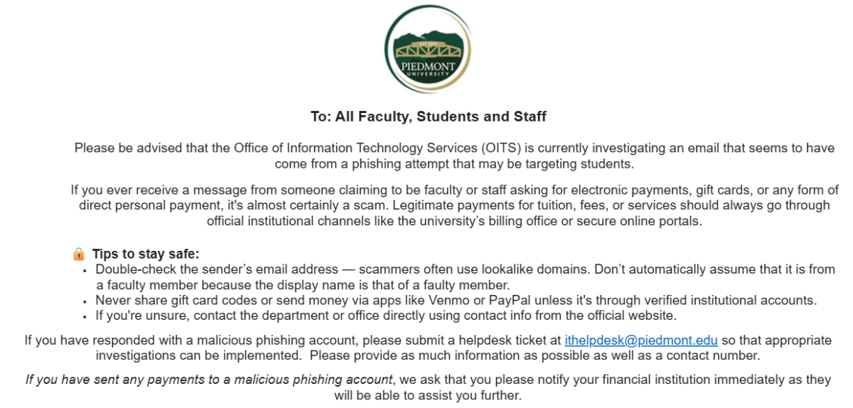 Students should always report any phishing emails or messages that they receive. Reporting these scams helps students protect their personal information and reduce the number of scams.