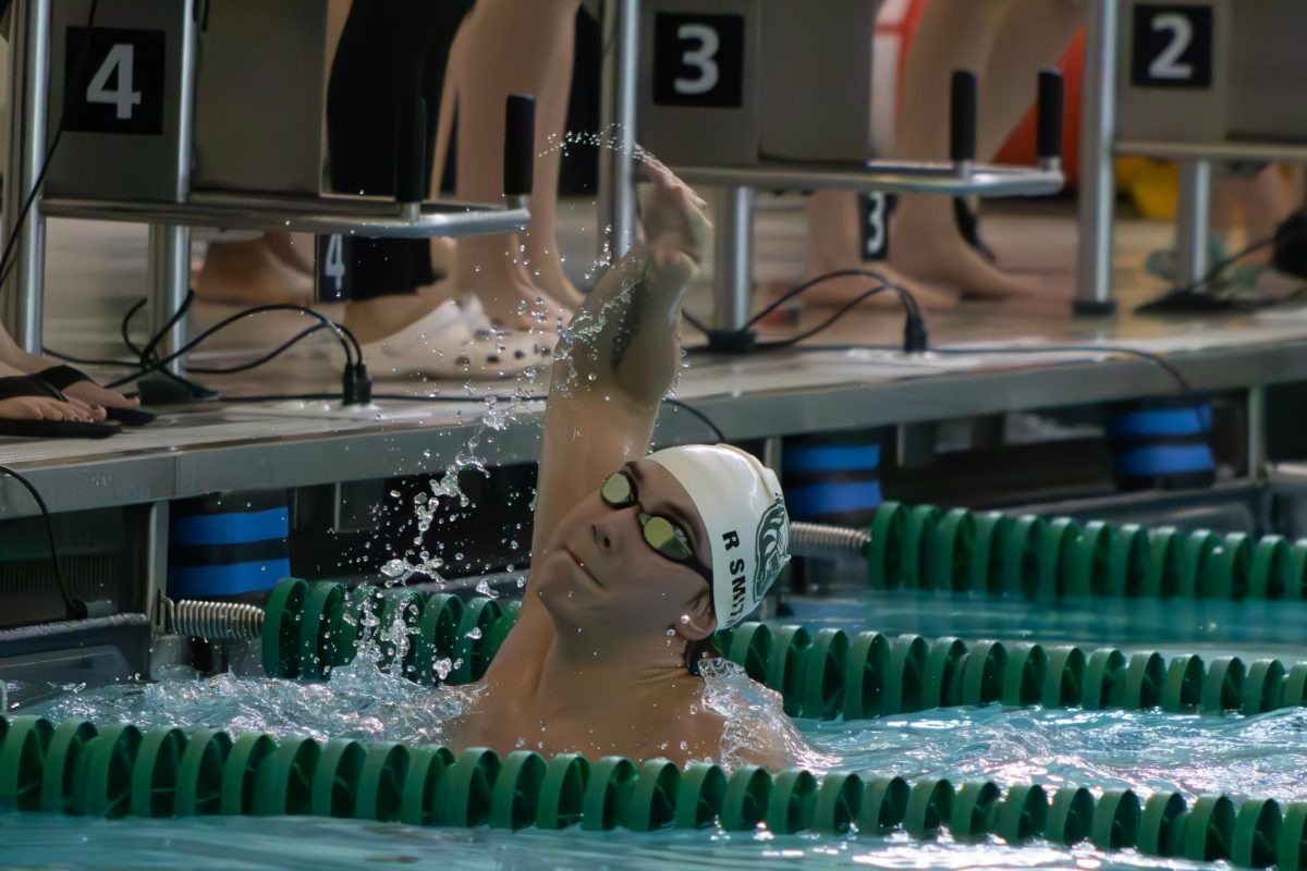 Junior Ryan Smith celebrates winning the 100-yard breaststroke at Tallulah Falls. After capturing the conference title last year, the men's swimming team opened its season Oct. 4 with a 192-54 win over Columbia College.